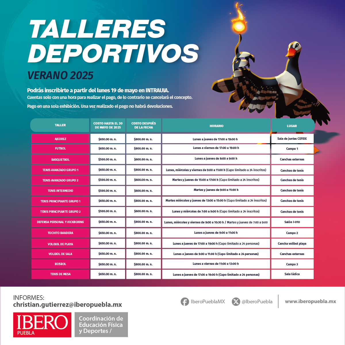 Talleres deportivos